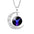 Wholesale Twelve Constellation moon necklace Time Gem crescent moon pendant with chain