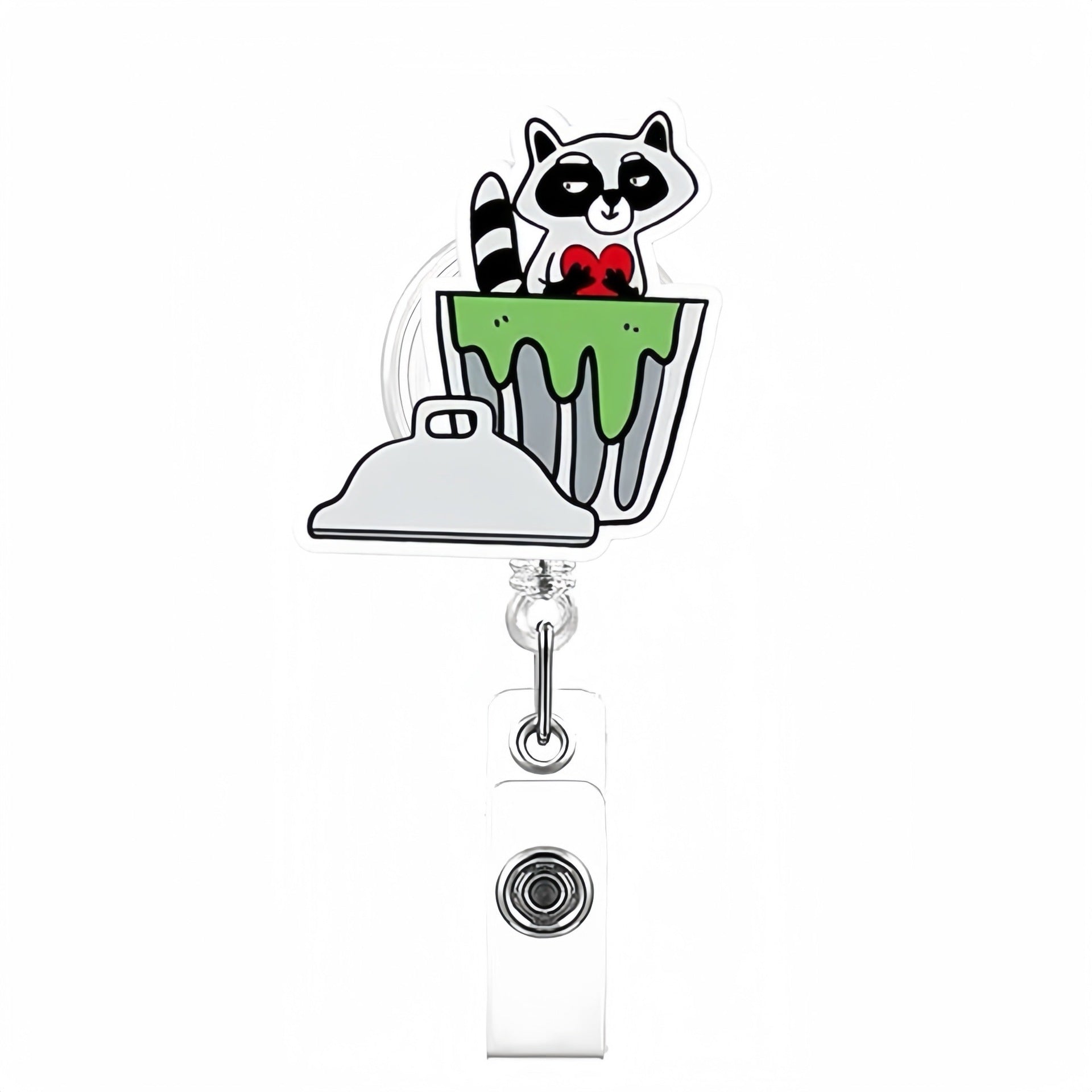 Wholesale Funny Raccoon Badge Reels Keychains