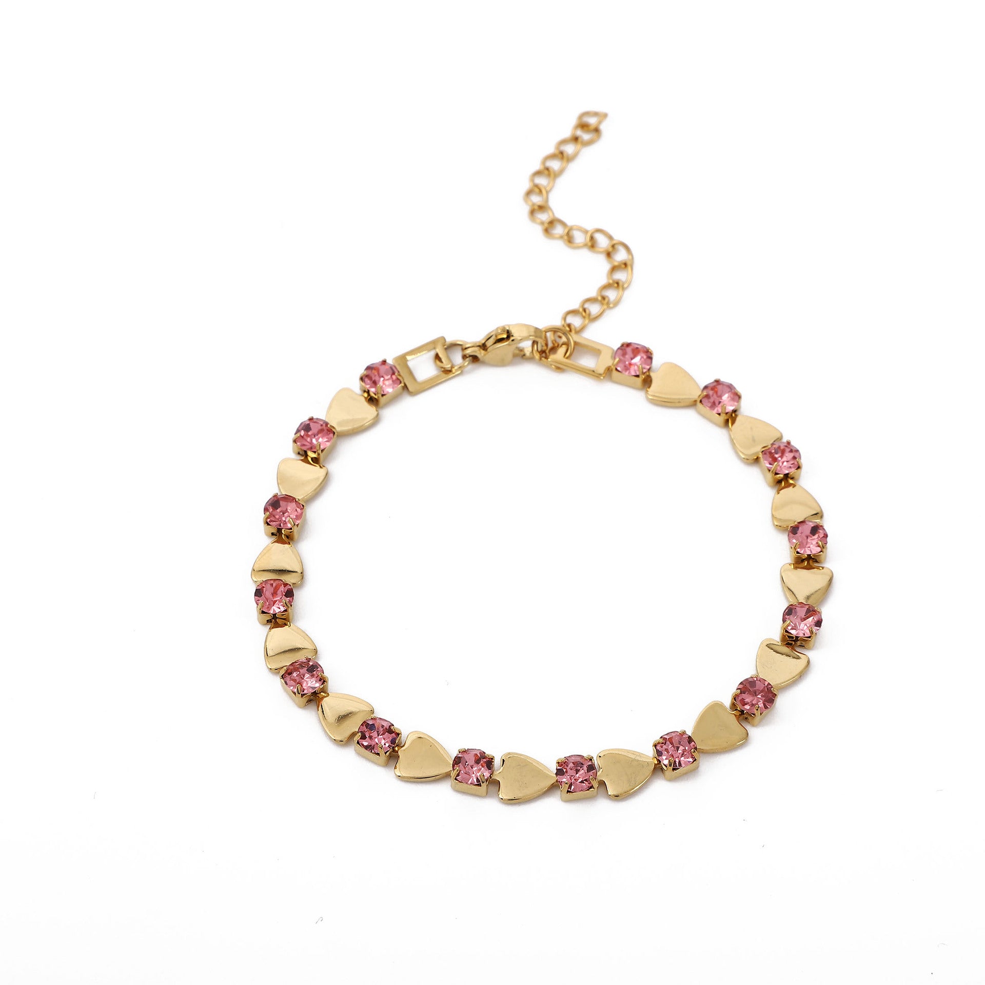 Wholesale 10pcs Titanium Steel Color Diamond 18K Gold Geometric Bracelet