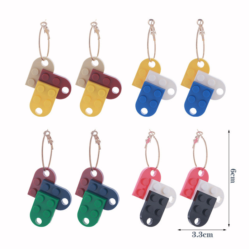 Wholesale  Creative Splicing Geometric Earrings