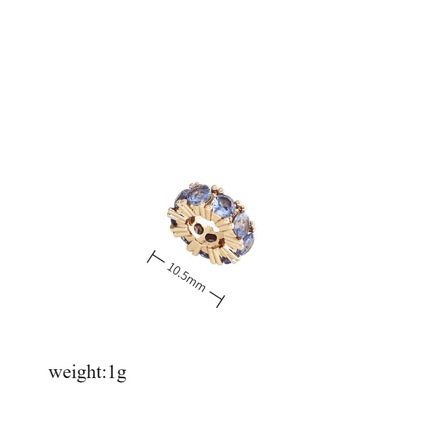 Wholesale Twelve Birthstone Round Hollow Pendant Birthstone Roller Zircon Accessories