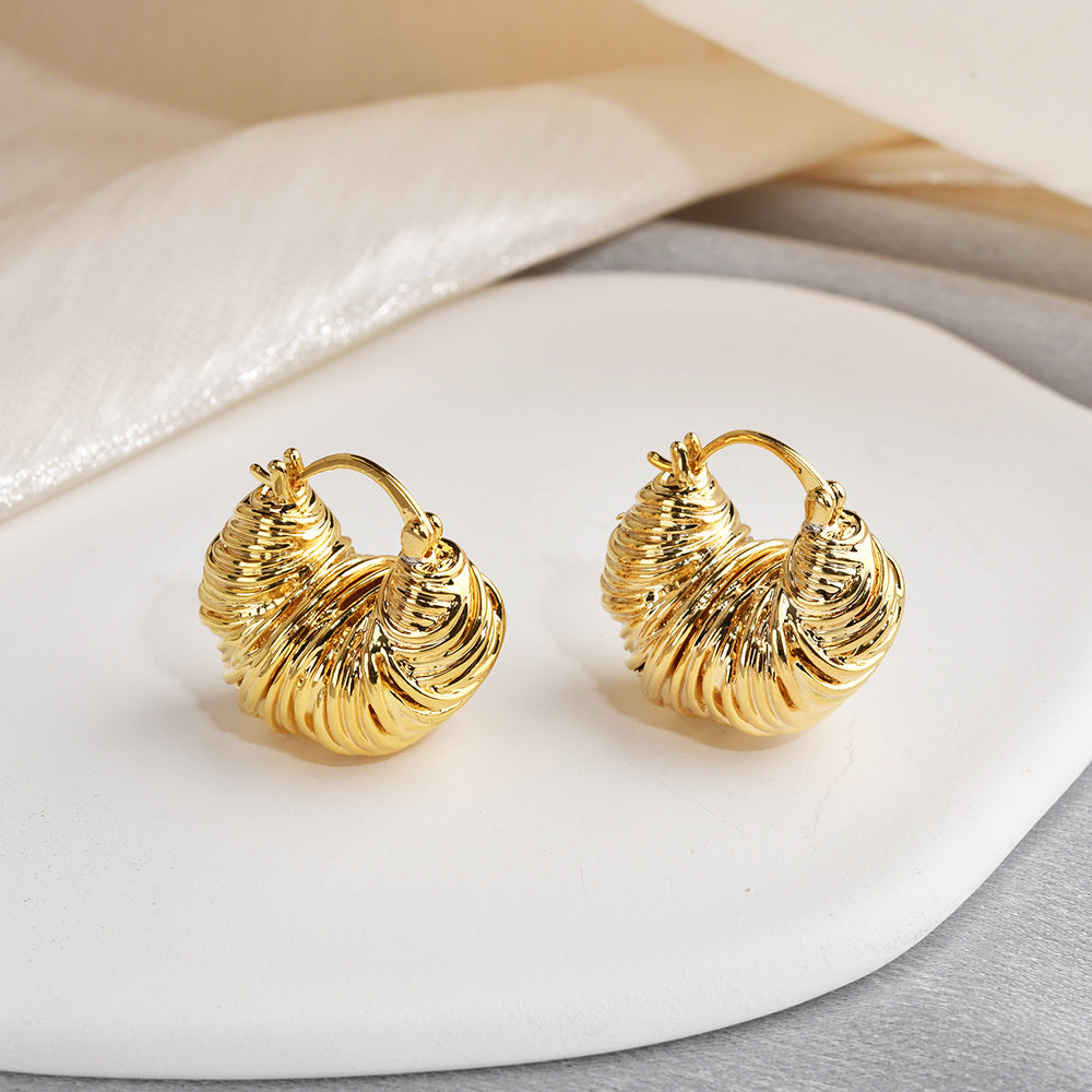 Wholesale  Light Luxury Wrap Line Thread Ear Buckle  Earrings