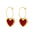 Wholesale Wine Red Love Ear Ring  Retro Heart  Earrings