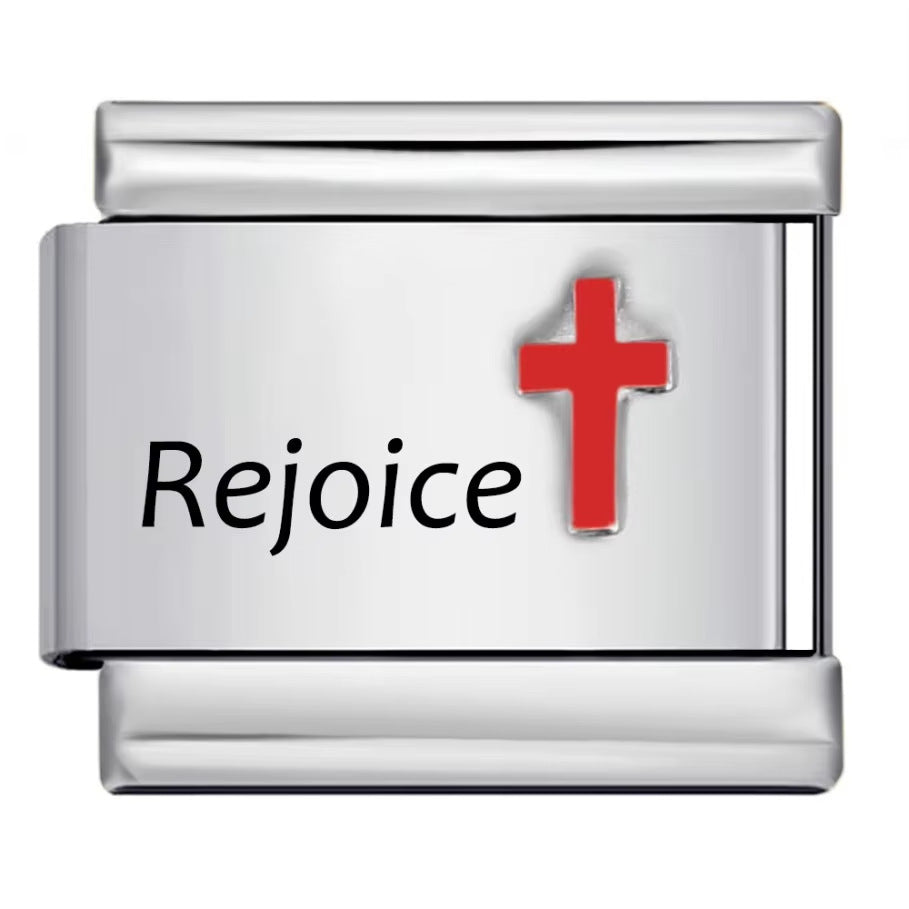 Wholesale Italian Charm Bracelet 9mm DIY Red cross pattern  Creative Stainless Steel Composable Bracelet