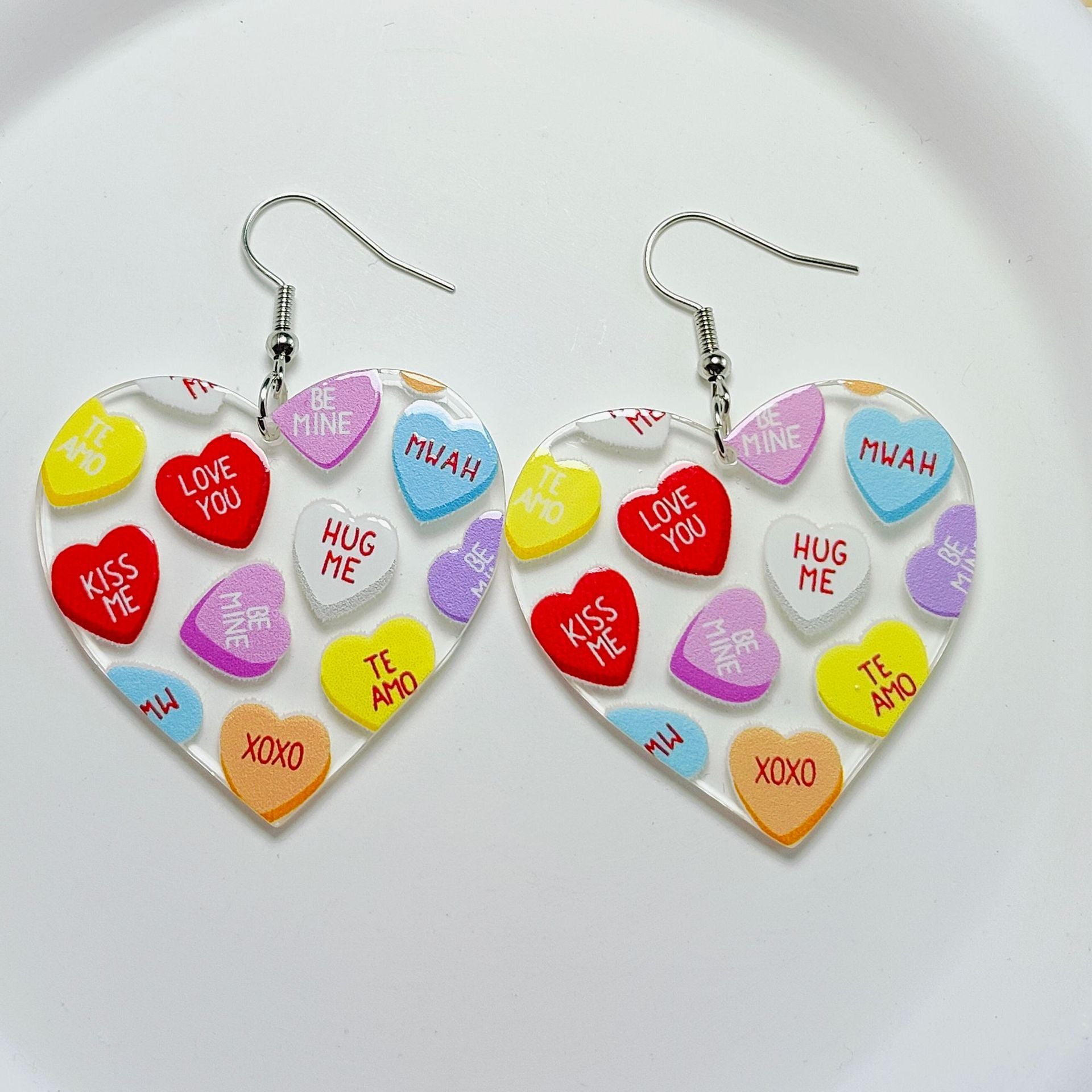 Wholesale Mother's Day Love Acrylic Sheet Letter Earrings ACC-ES-Qiyu013