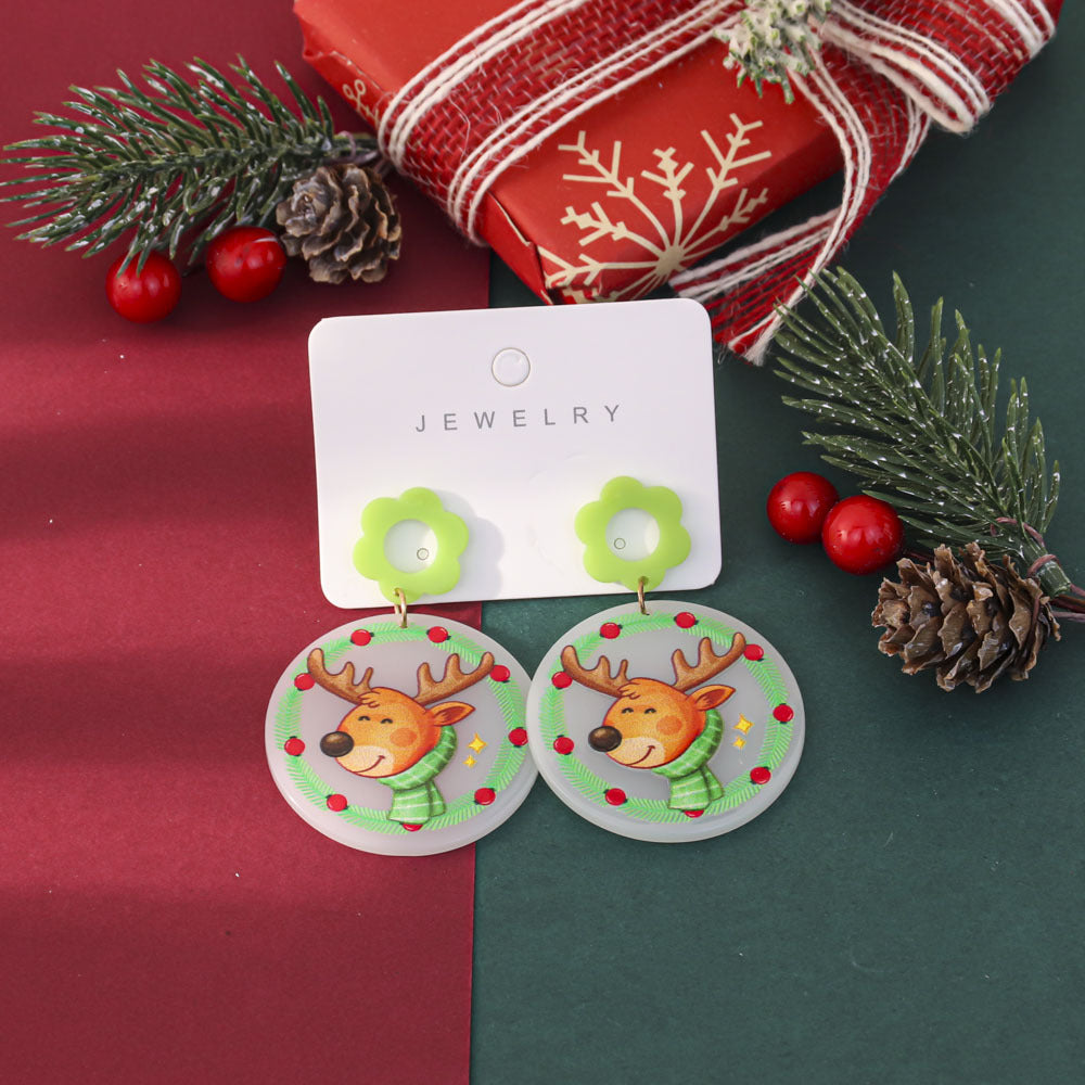Wholesale Festive atmosphere Christmas earrings for women niche party gift acrylic earrings