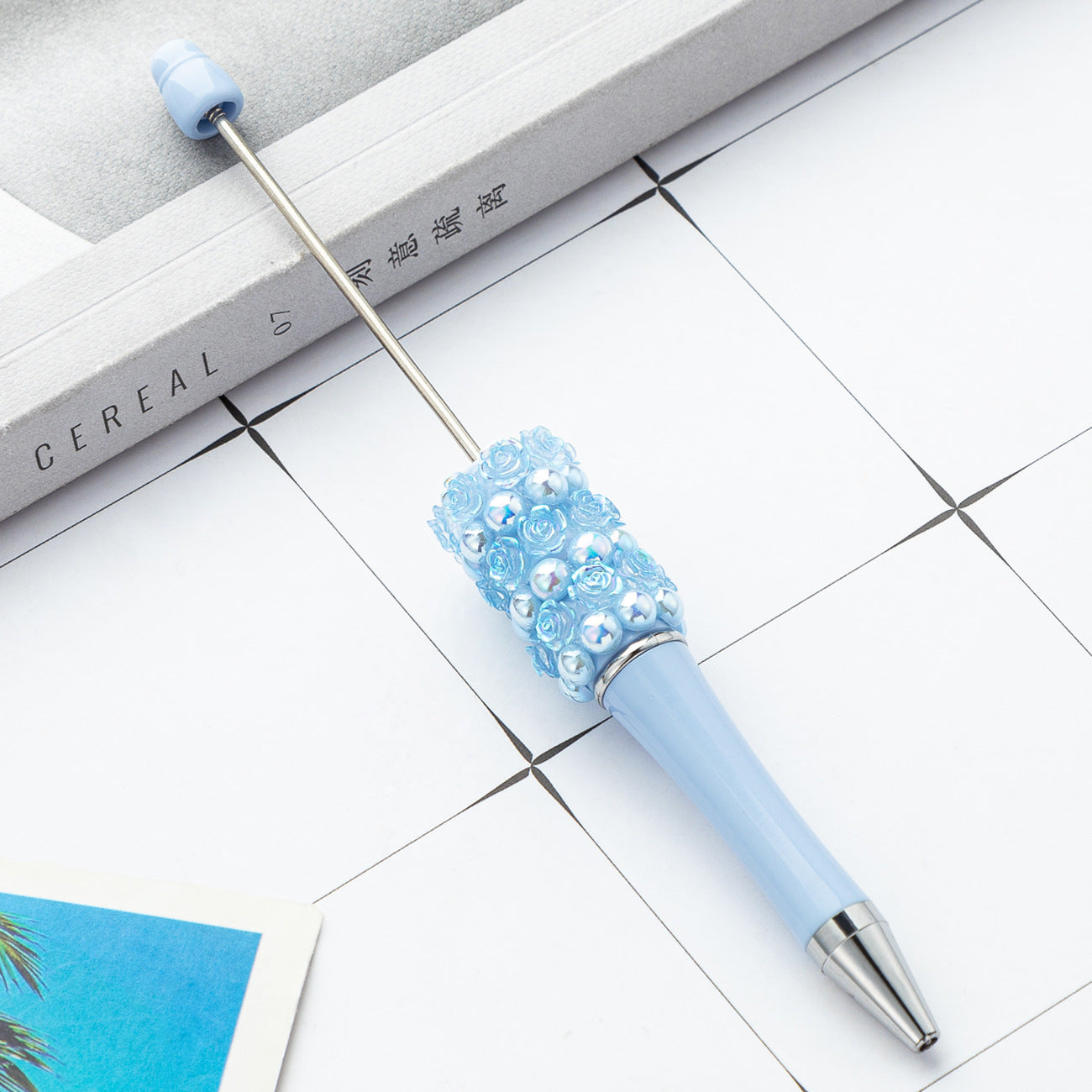 Wholesale rose beaded pen  ballpoint pen beadable pens