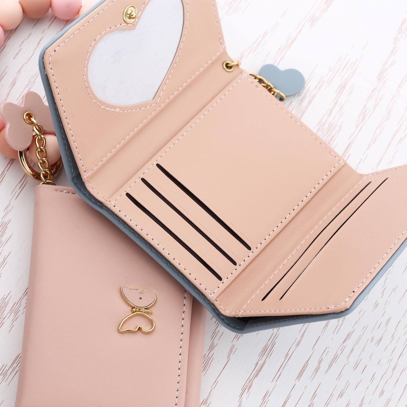 Wholesale Butterfly Card Bag ID Bag Silicone Bead Bracelet Wristlet Keychain