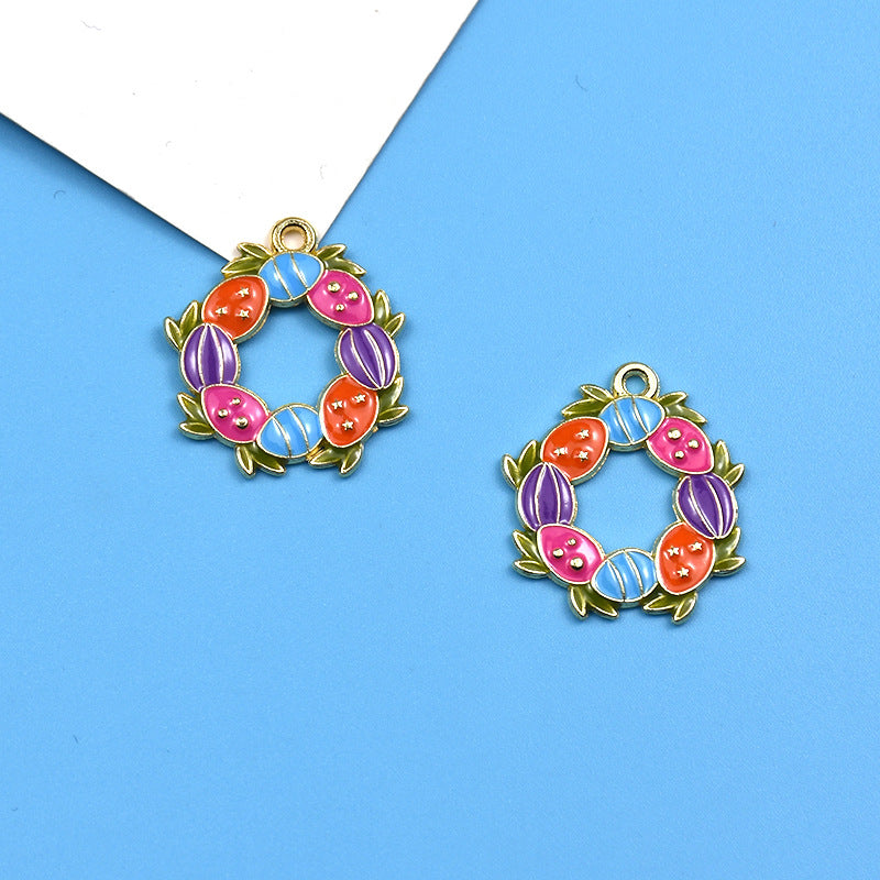 Wholesale 10pcs/pack Easter Egg Carrot Pendant DIY Alloy Accessories