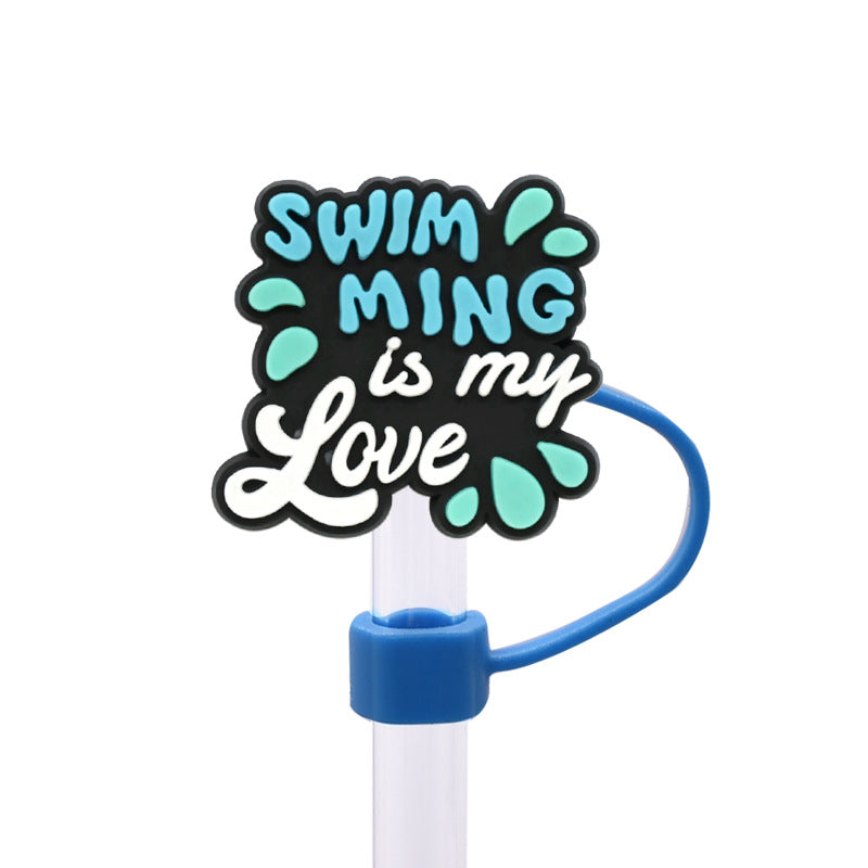 Wholesale Random 100pcs Swimming Necklace Straw Cover 10MM Straw Tube Cap