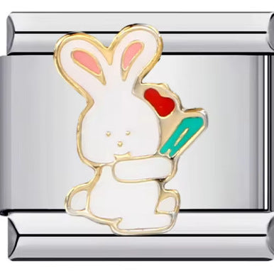 Wholesale 10pcs Italian Charm Bracelet 9mm DIY Splicing Removable Oil Drop Cartoon Stainless Steel Composable Bracelet