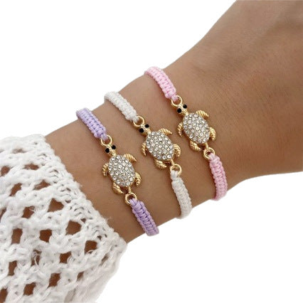 Wholesale Women S Beach Surf Woven Rope Bracelet With Sea Turtle Shell Charms Everyday Jewelry Accessory Travel Gift