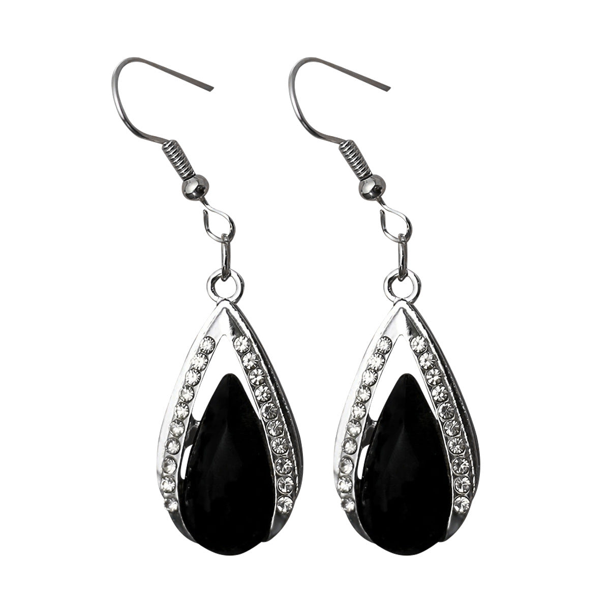 Wholesale  Fashion Flash Gothic Water Drops with Diamond Multi-color Earrings