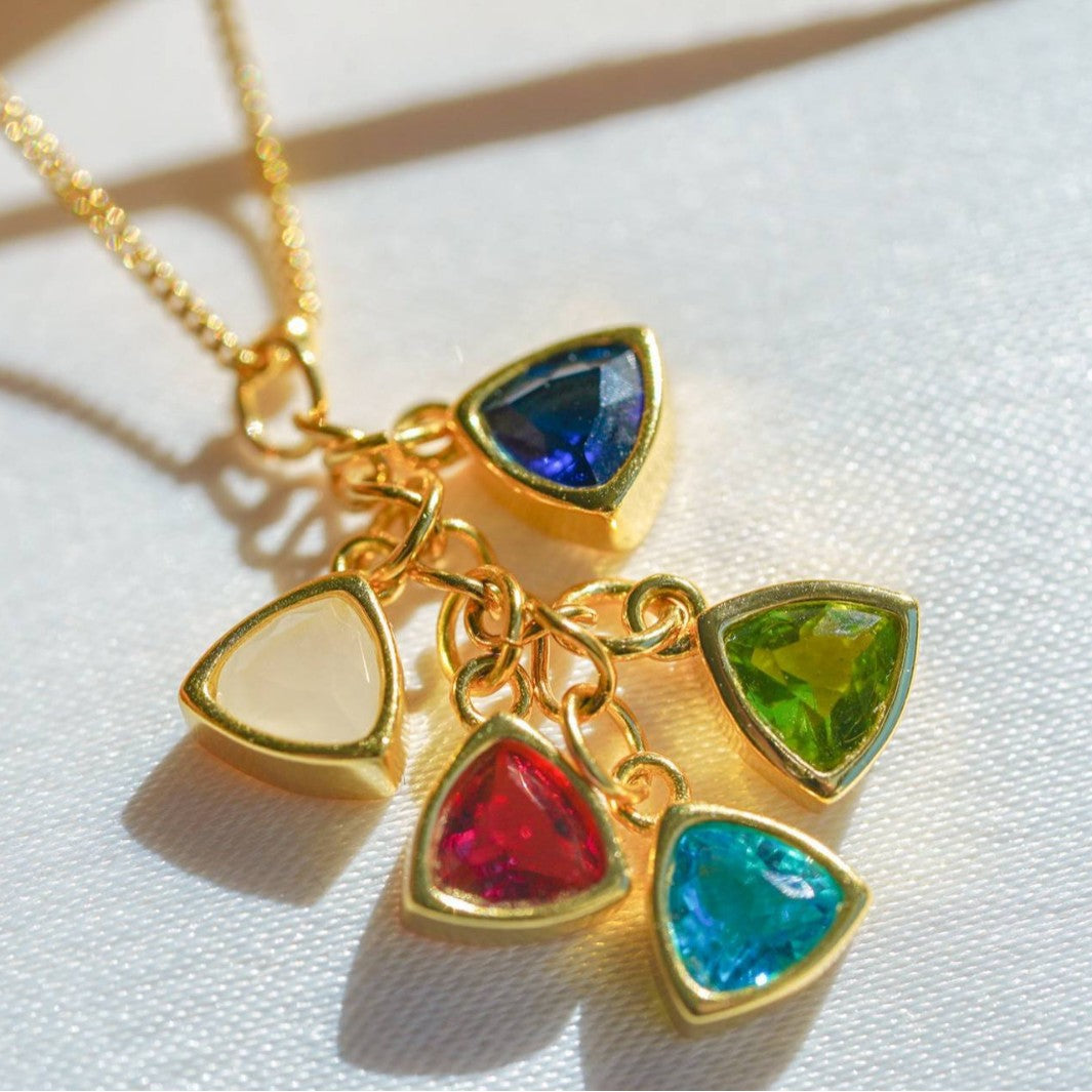 Wholesale DIY Stainless Steel December Birthstone Colored Zirconia Necklace