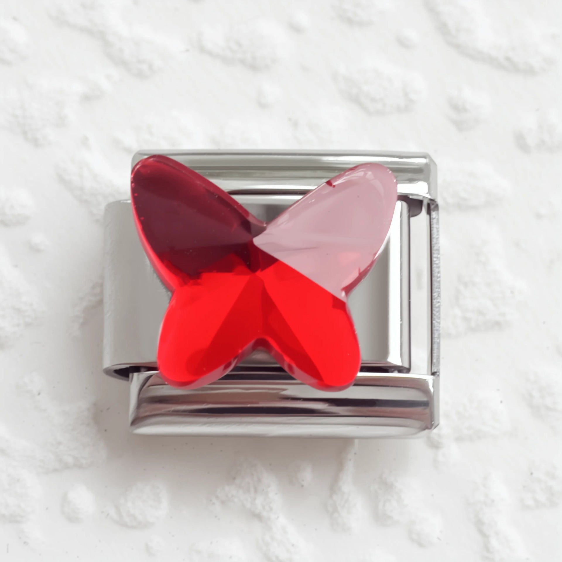 Wholesale 5pcs Italian Charm Bracelet 9mm DIY Splicing Multicolor Crystal Butterfly Stainless Steel Composable Bracelet