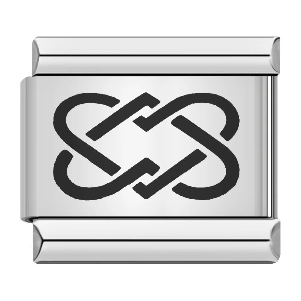 Wholesale 9mm Italian Charm Starter Bracelets DIY Laser Single Section Creative Stainless Steel Composable Bracelet