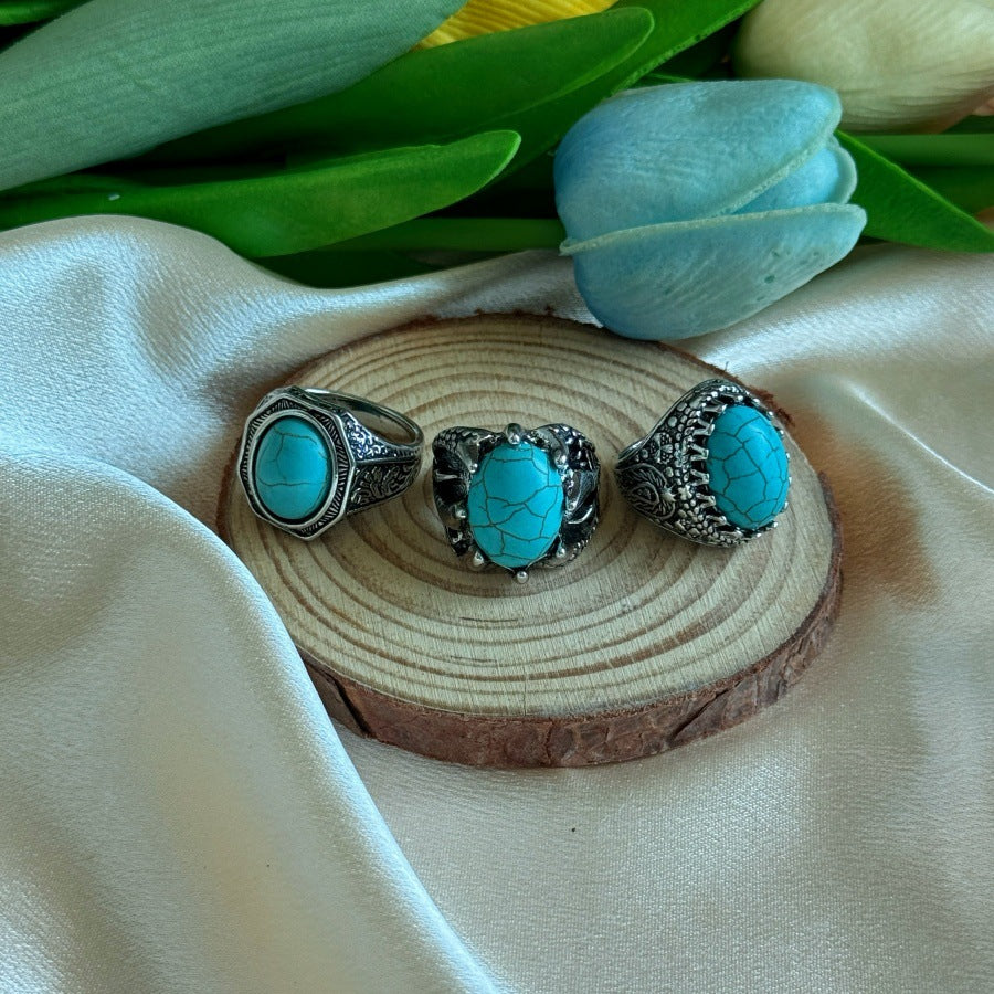 Wholesale  Inlaid Green Turquoise Ring