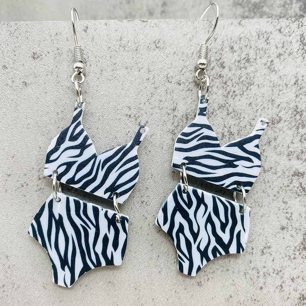 Wholesale Leopard Print Swimsuit Acrylic Earrings ACC-ES-CY019