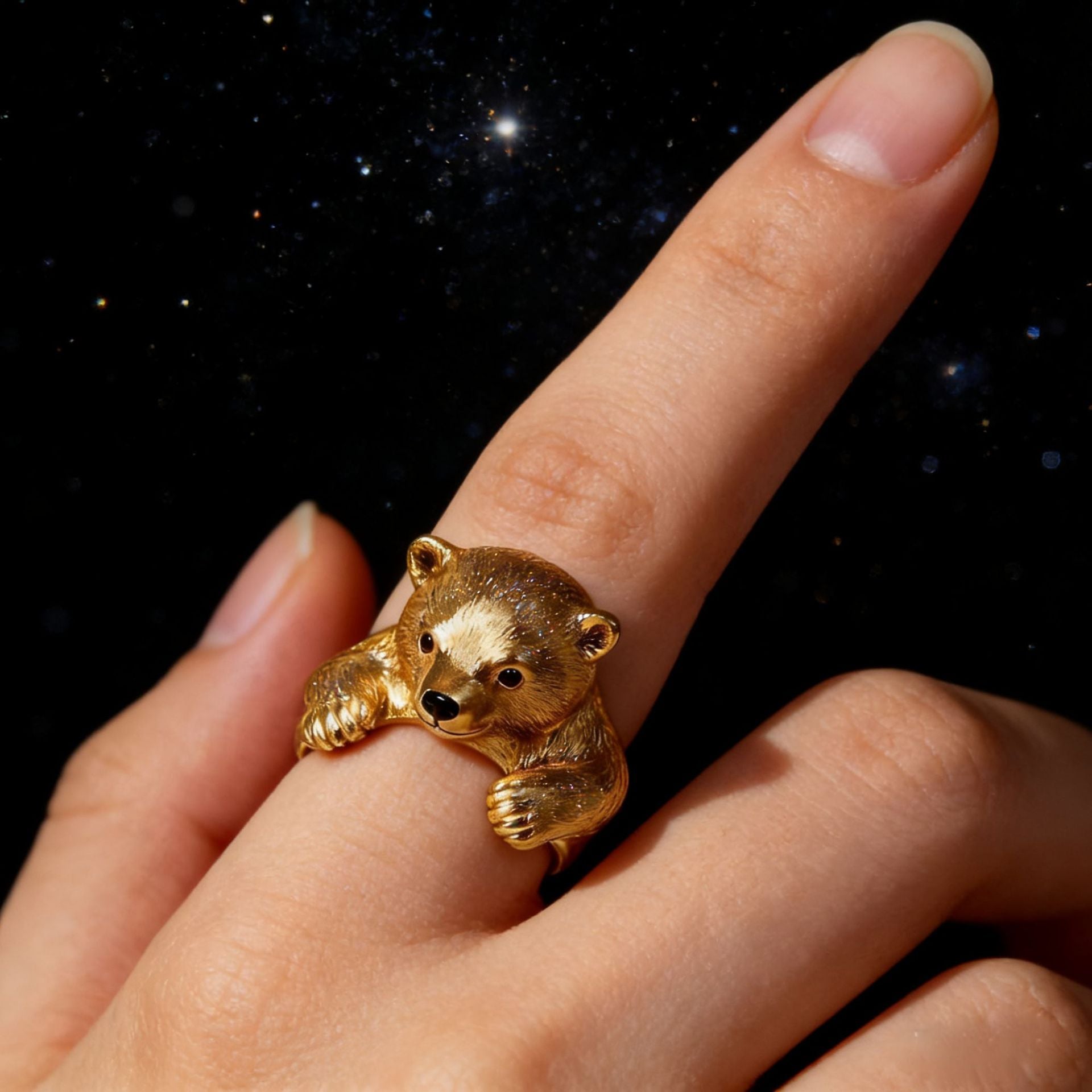 Wholesale Cute Bear Hug Ring Adjustable Zinc Alloy Fashion Accessory Everyday Gift
