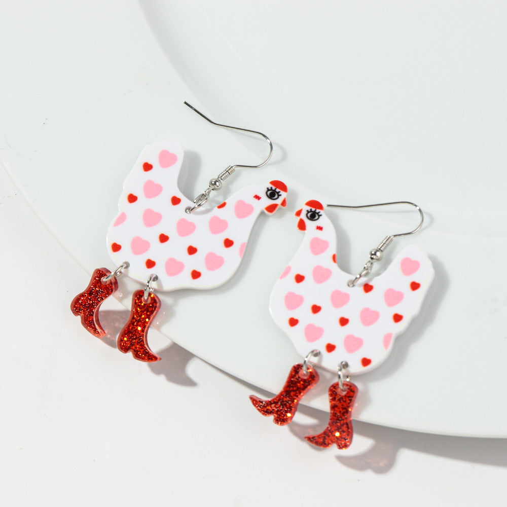 Wholesale Acrylic Cat Earrings Funny Design Party Jewelry Accessory Gift