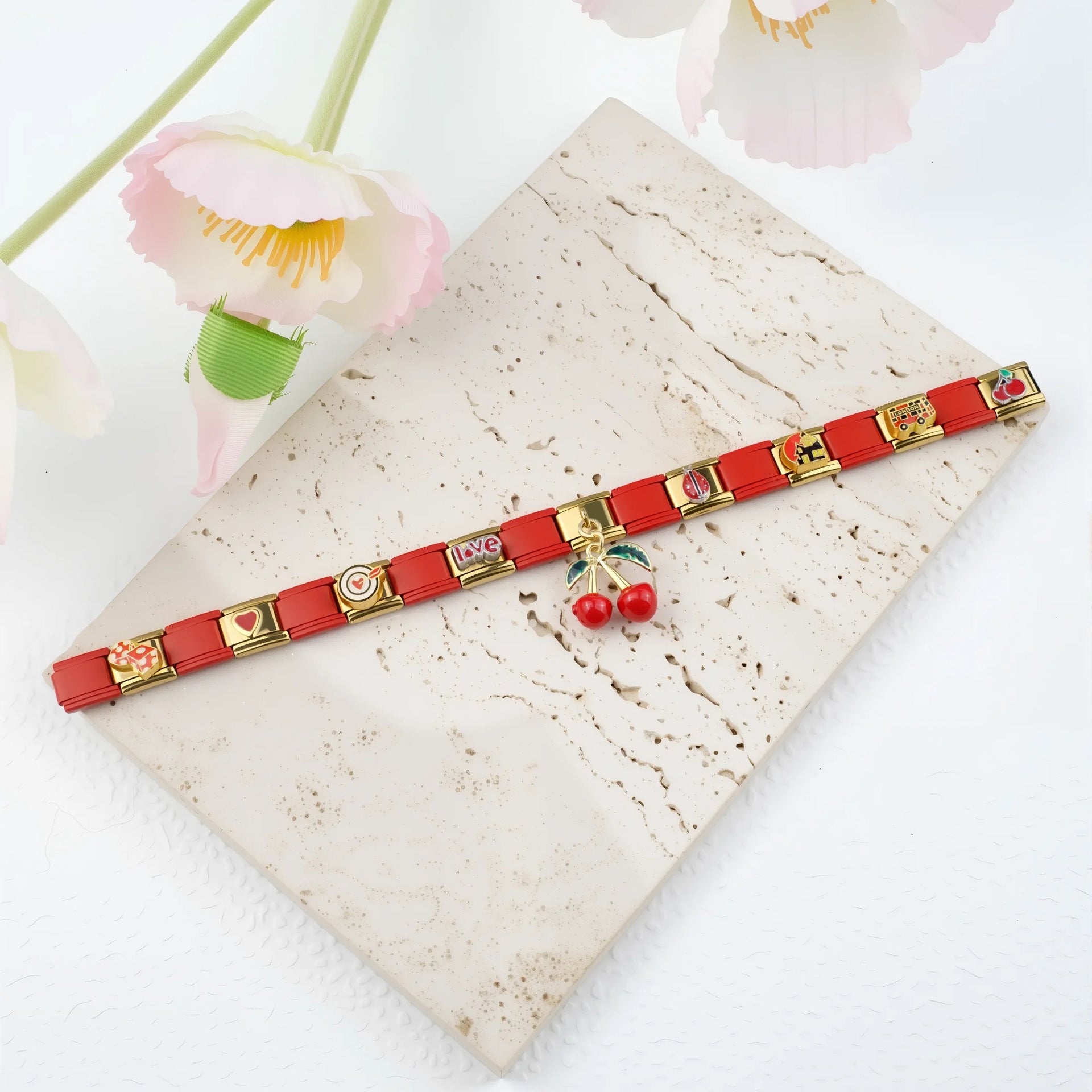 Wholesale Italian Charm Bracelet 9mm DIY Splicing Color Stainless Steel Composable Bracelet