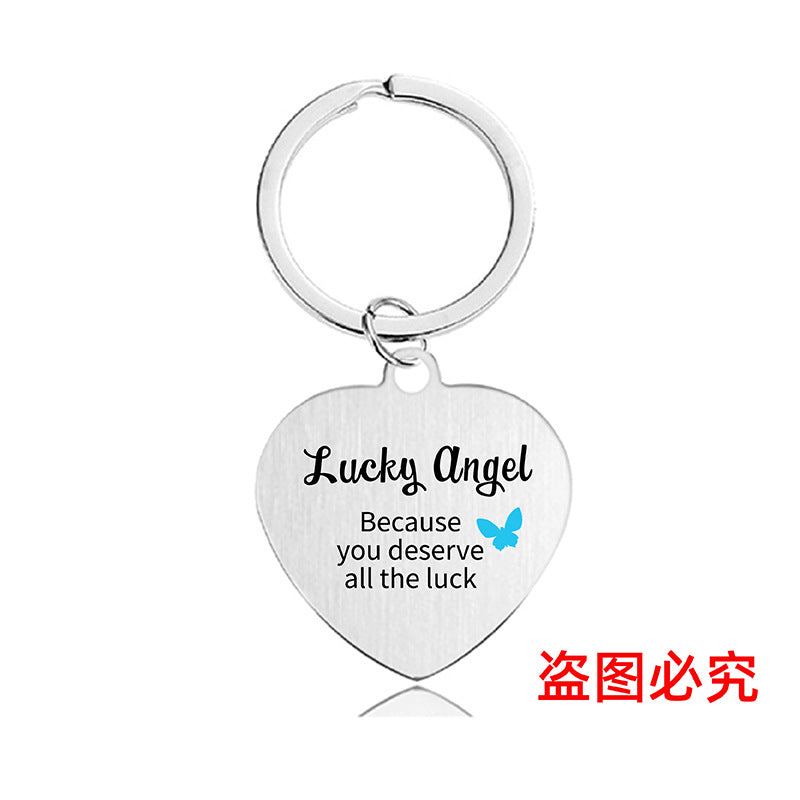 Wholesale Color Printing Family Affection Inspirational Gift Metal Keychain Creative Keychain ACC-KC-Ganggu023