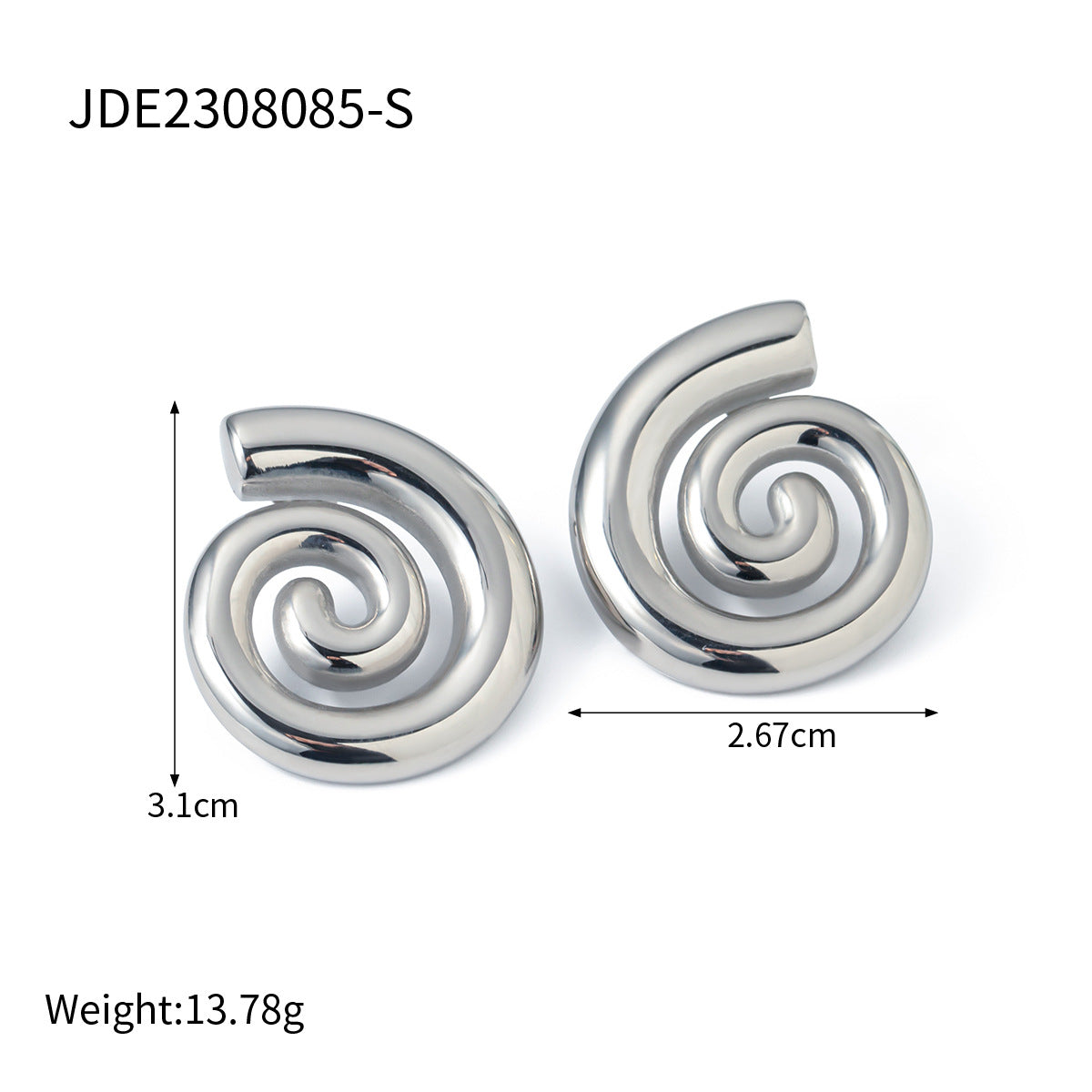 Wholesale 18K Gold Stainless Steel Rotating Thread Thread Earrings Women's Jewelry Vintage Earrings ACC-ES-ZhongXin006