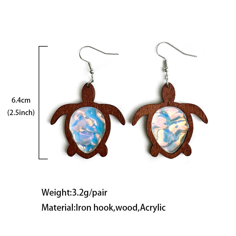 Wholesale earrings turtle water droplets ocean corrugated acrylic earrings