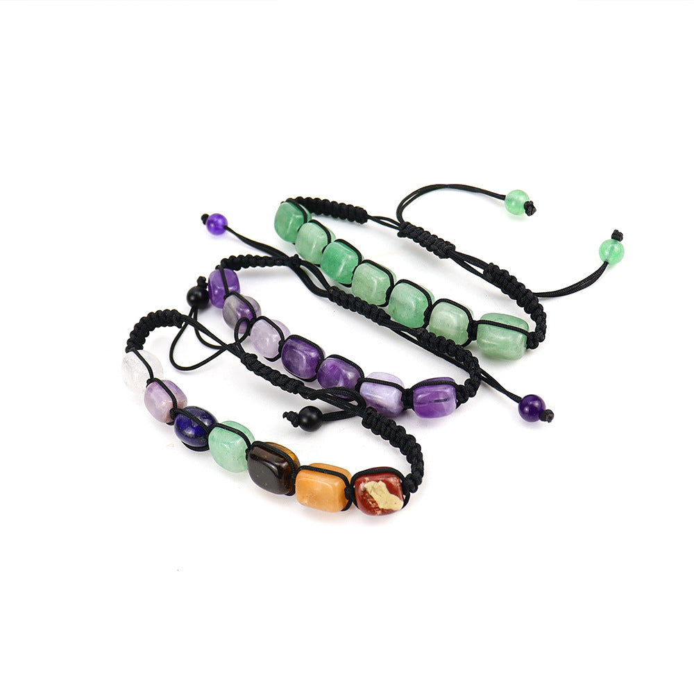 Wholesale Crystal Beaded Bracelet Geometric Rectangular Stone Yoga Accessory Boutique Resale