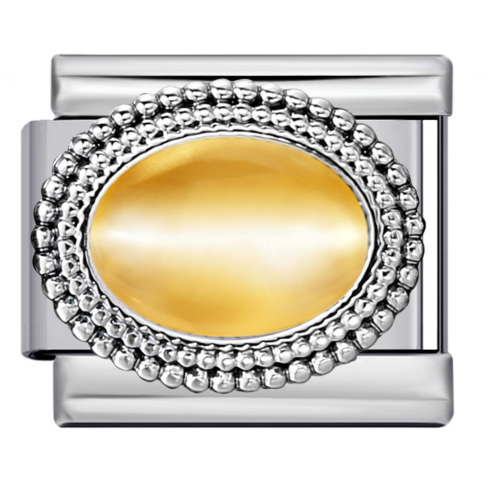 Wholesale Italian Charm Bracelet 9mm DIY  Oval Colored  Creative Stainless Steel Composable Bracelet