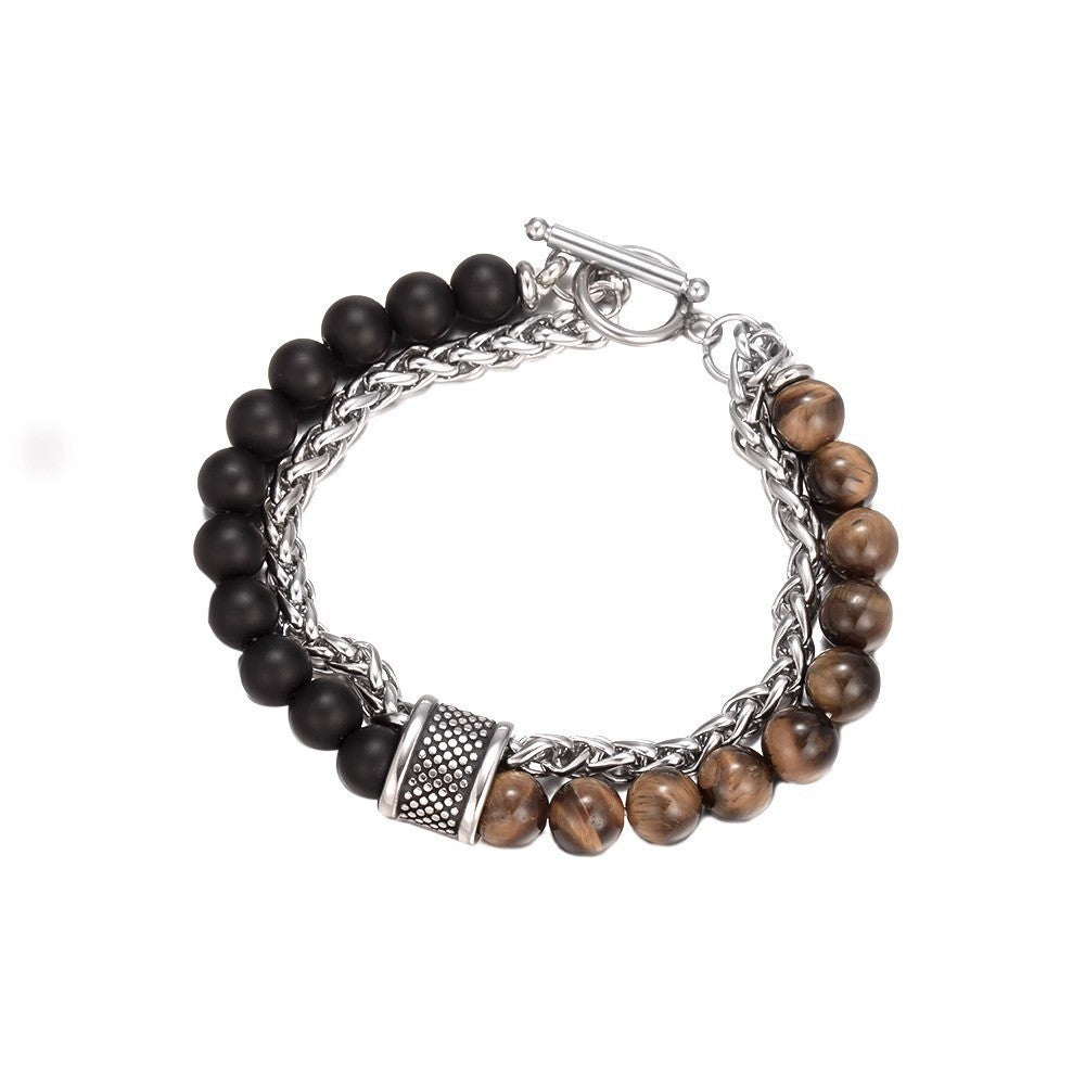 Wholesale  3PCS Men' s beaded natural stone bracelet