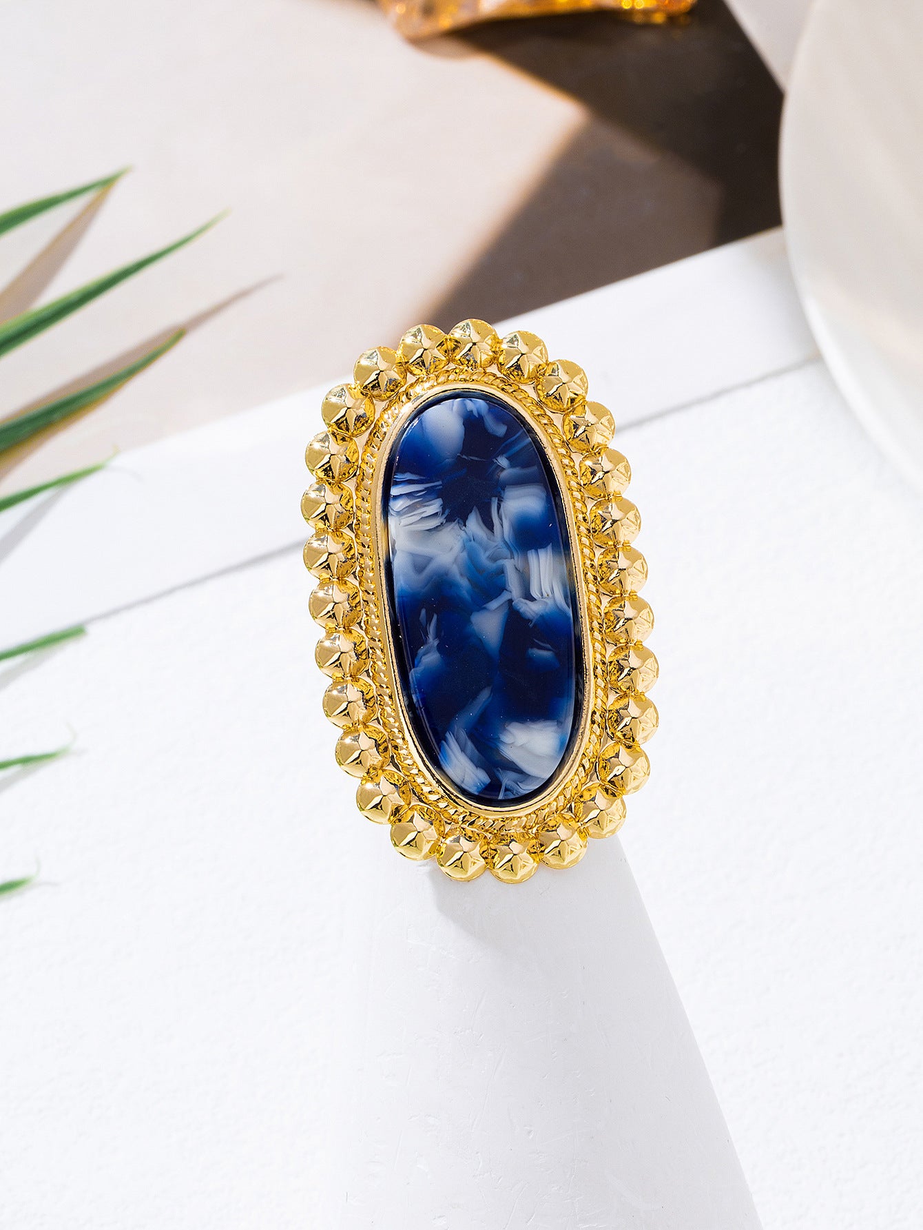 Wholesale Luxury Leopard Print Metal Three-Piece Earrings Ring Bracelet Set Exaggerated Personality Women' s Jewelry