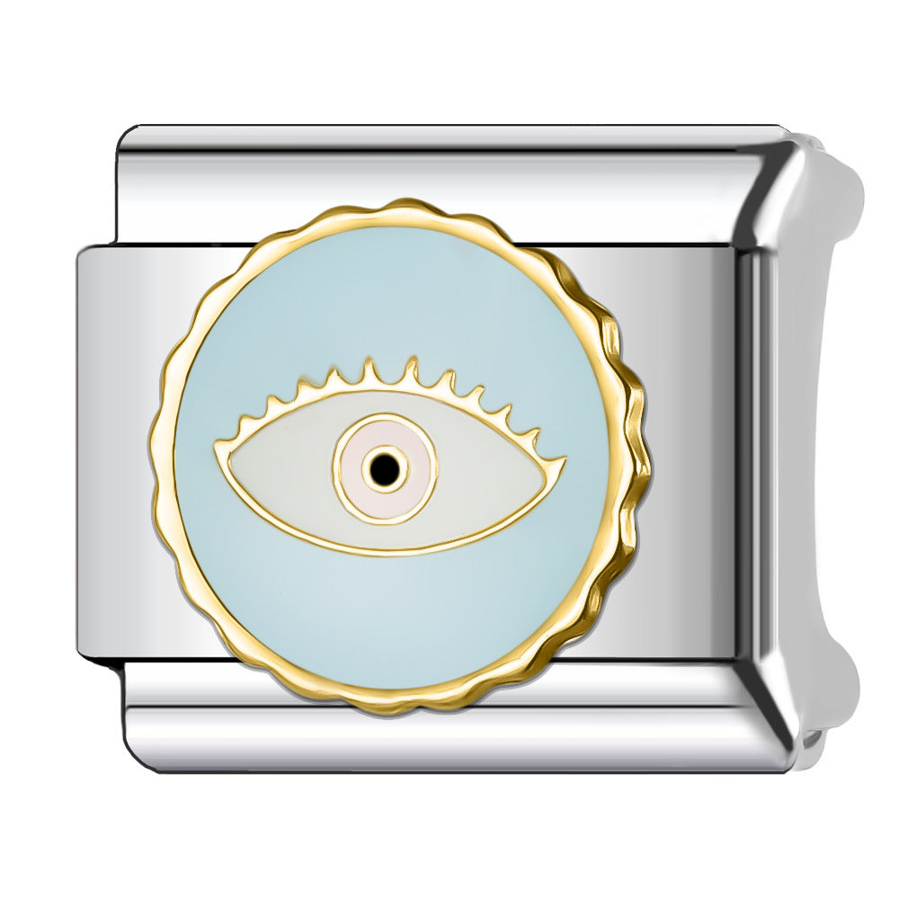 Wholesale Italian Charm Bracelet 9mm DIY Splicing Creative Eye Series Stainless Steel Composable Bracelet