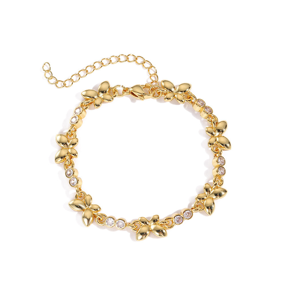 Wholesale Full Zircon Butterfly Bracelet Jewelry