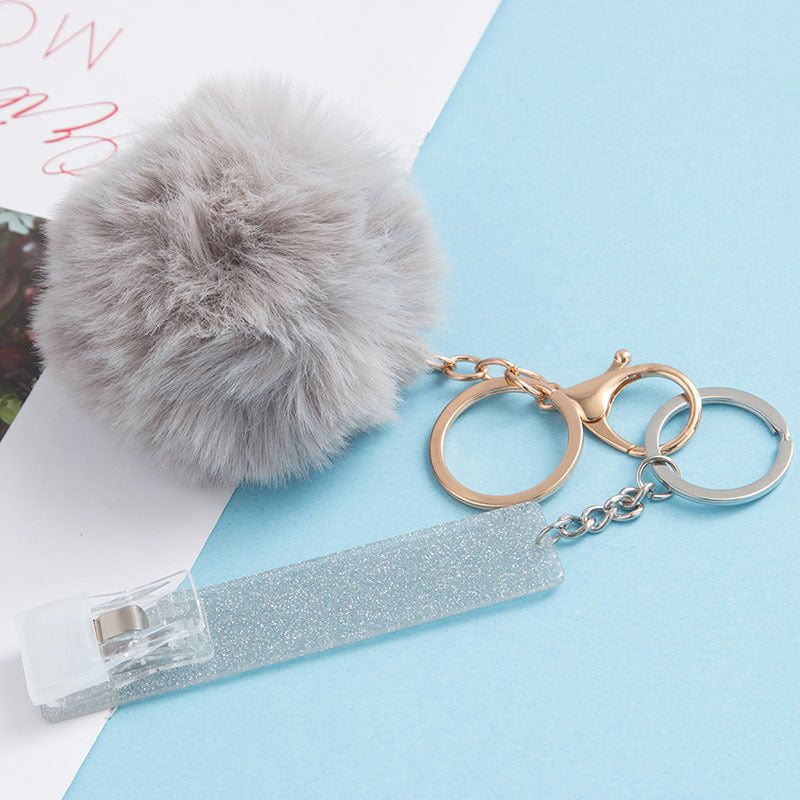 Wholesale ATM Contactless Card Reader Long Nail Card Reader Fur Ball Keychain ACC-KC-JinHao004