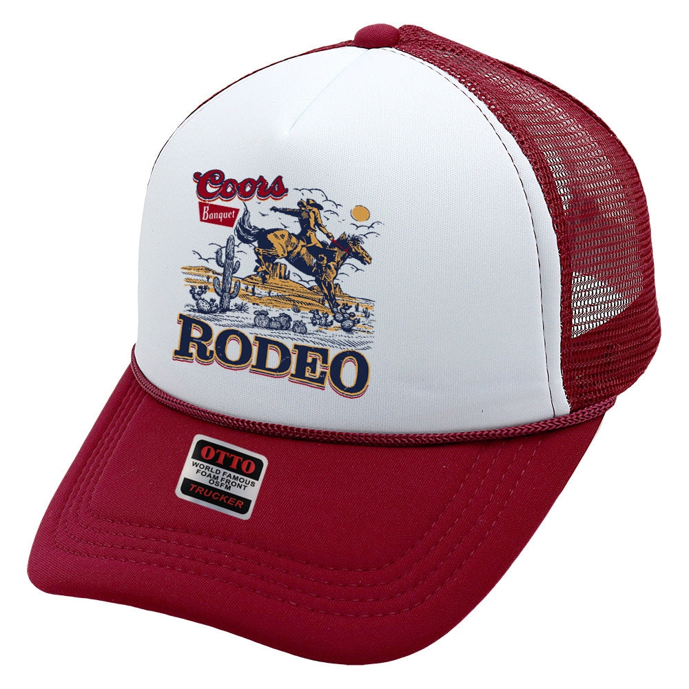 Wholesale Trucker Hat Denim Print Sponge Mesh Cap Baseball Cap ACC-HT-HaiPu015