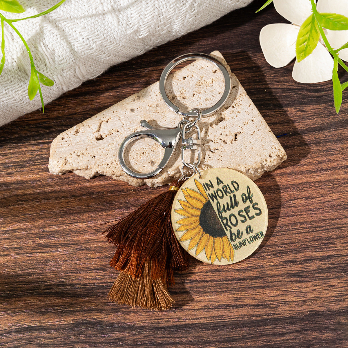 Wholesale Acrylic Gradient Tassel Keychain