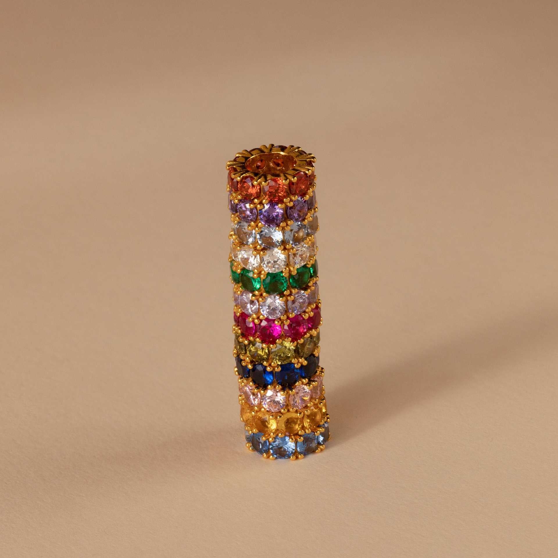 Wholesale Twelve Birthstone Round Hollow Pendant Birthstone Roller Zircon Accessories