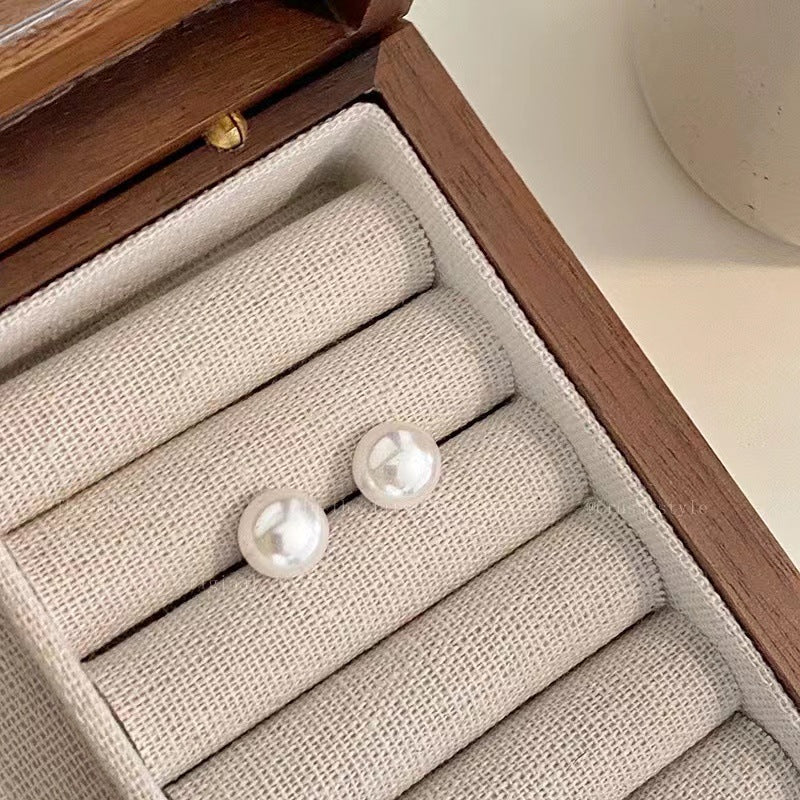 Wholesale S925 Silver Needle Pearl Bun Earrings ACC-ES-Mengf006