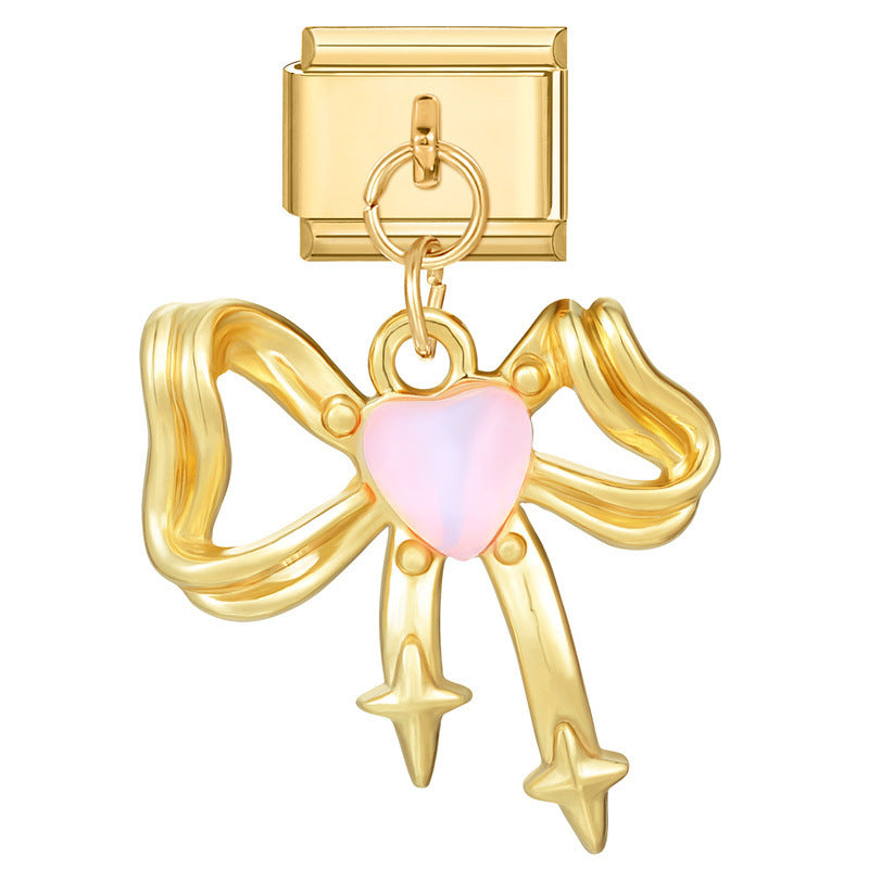 Wholesale Italian Charm Bracelet 9mm DIY Splicing Removable Stainless Steel Gold Base Pendant Composable Bracelet