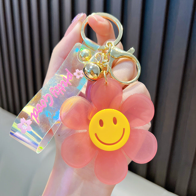 Wholesale Creative Colorful Smiley Face Acrylic Keychains ACC-KC-WoAn015