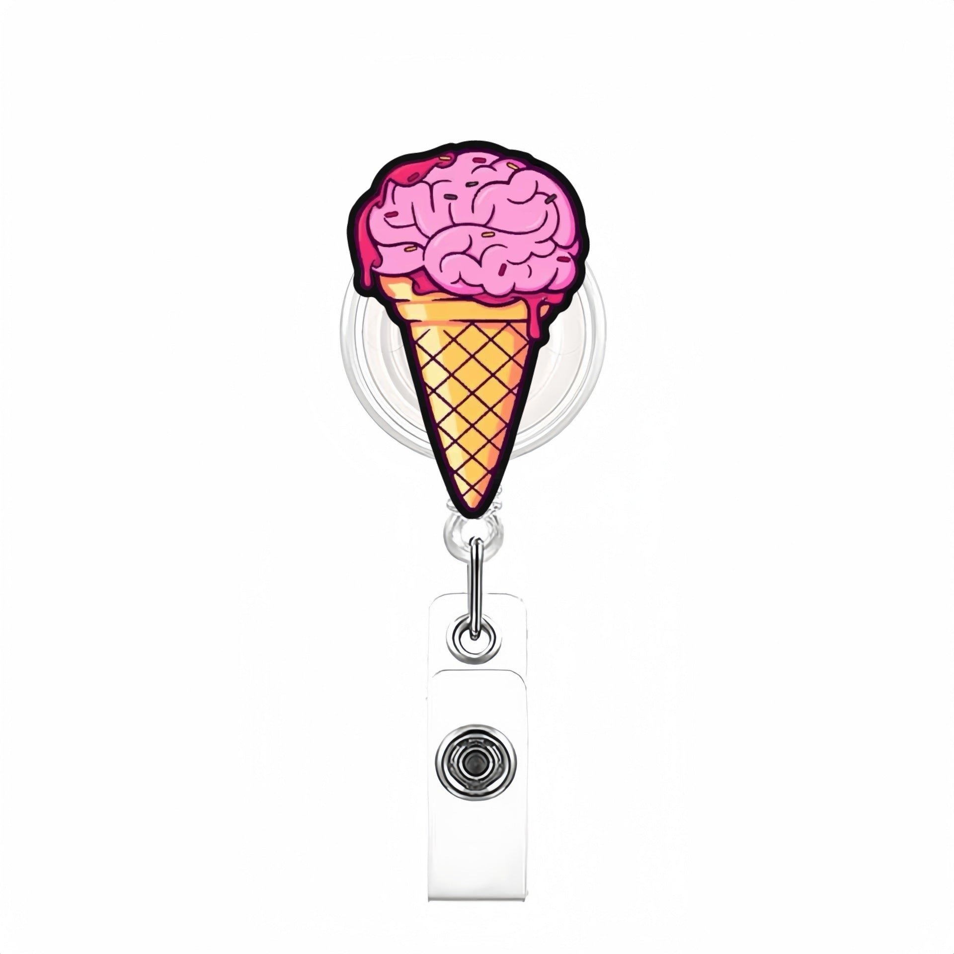 Wholesale Halloween Acrylic Retractable Clip Badge Keychain