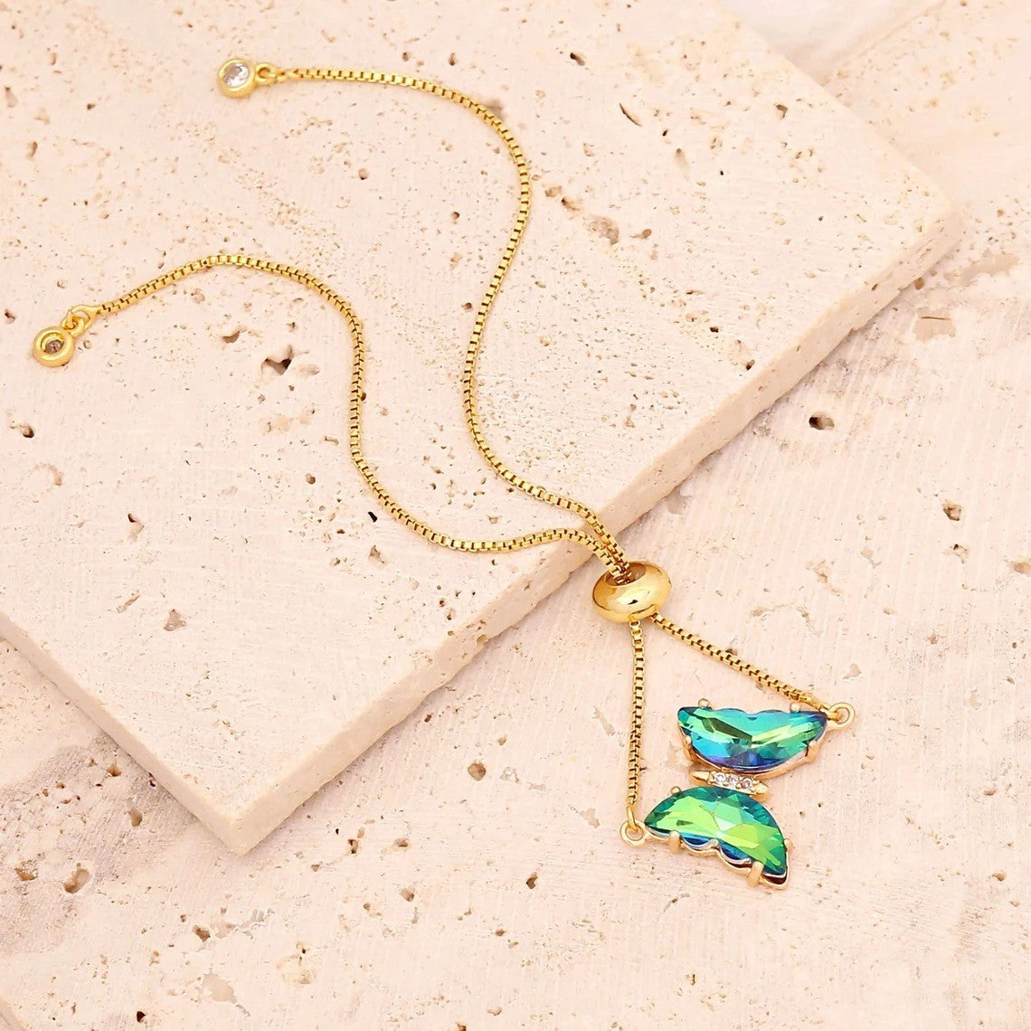 Wholesale  Colorful Zircon Butterfly Bracelet