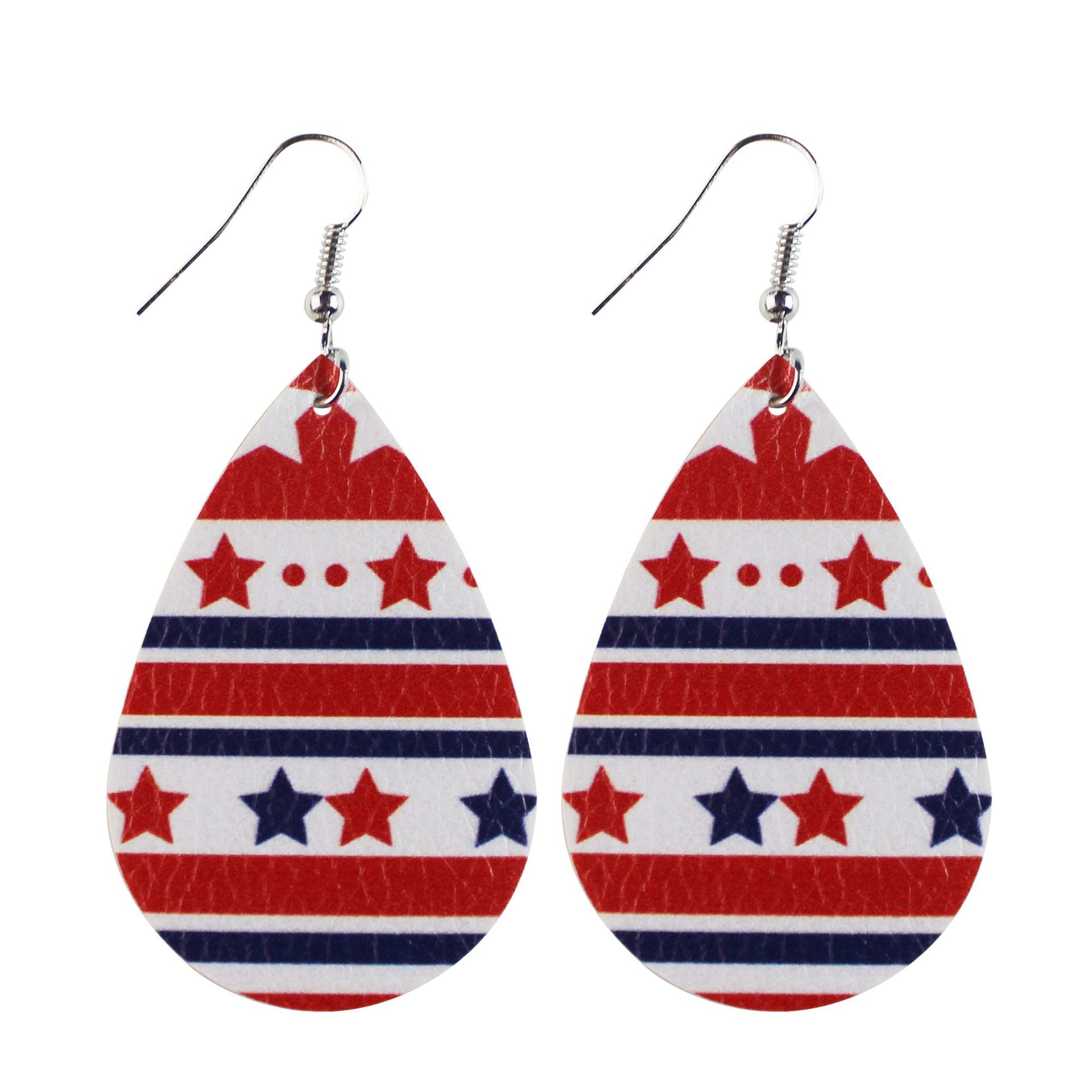 Wholesale Independence Day leather earrings