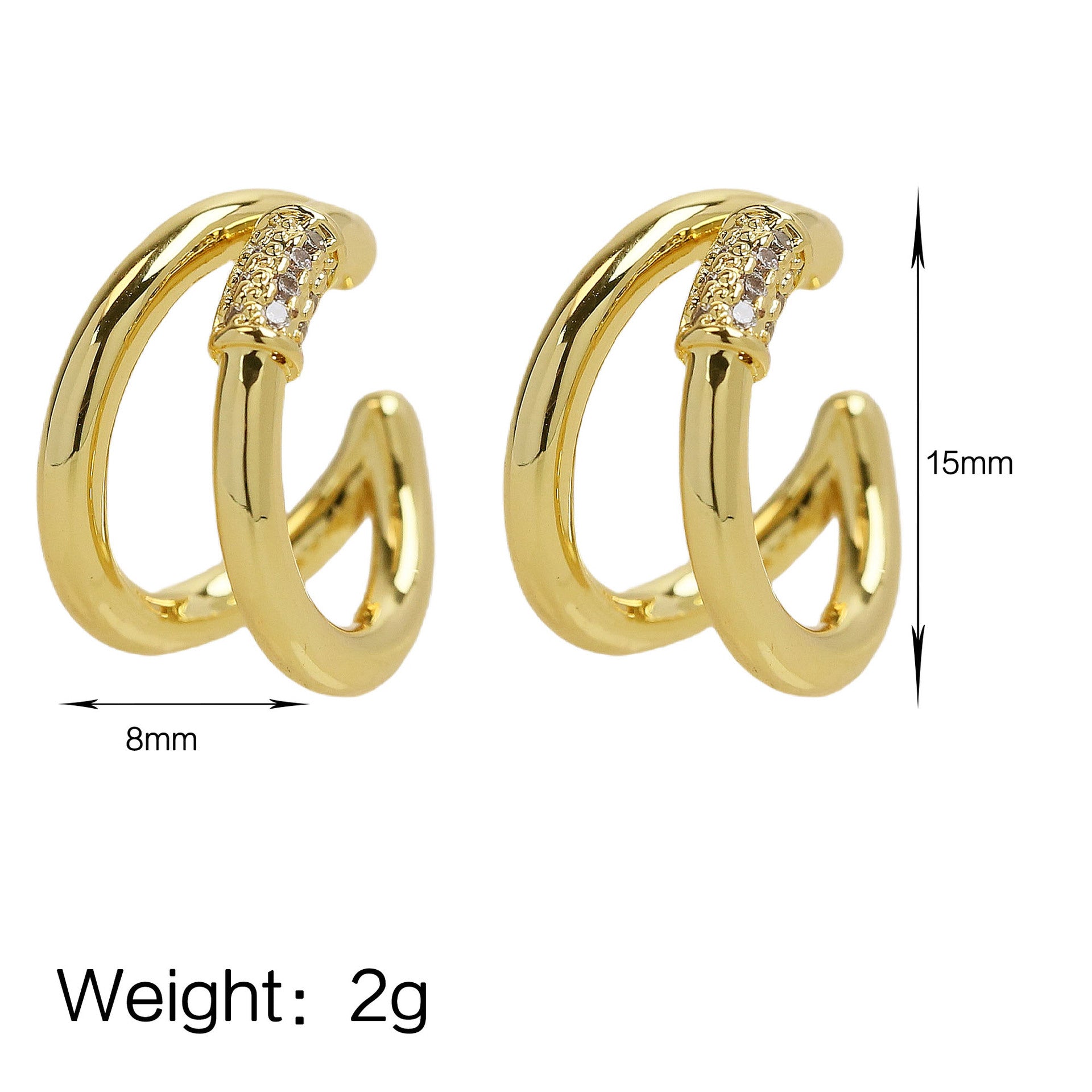 Wholesale  18k Gold Platinum Brass C Earrings