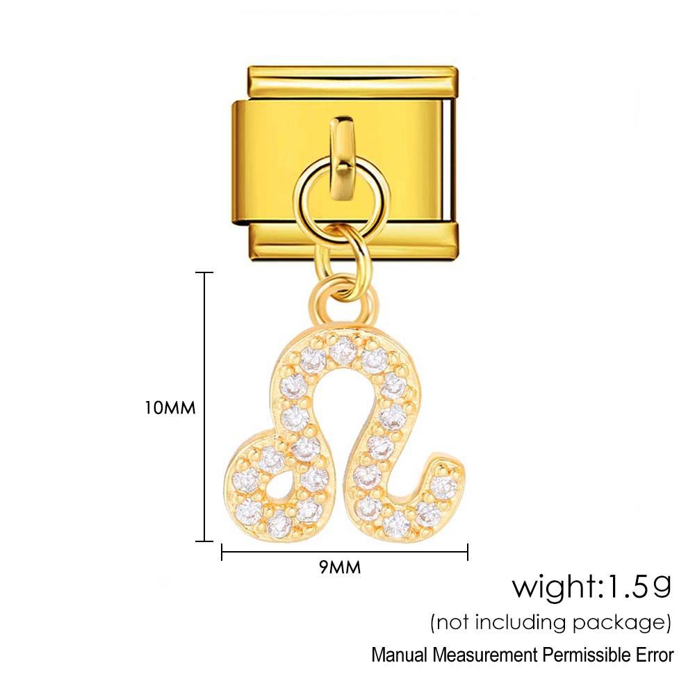 Wholesale 12 Zodiac Signs Rhinestone Pendant Bracelet Stainless Steel Fashion Jewelry Accessory Gift For Boutique Resale