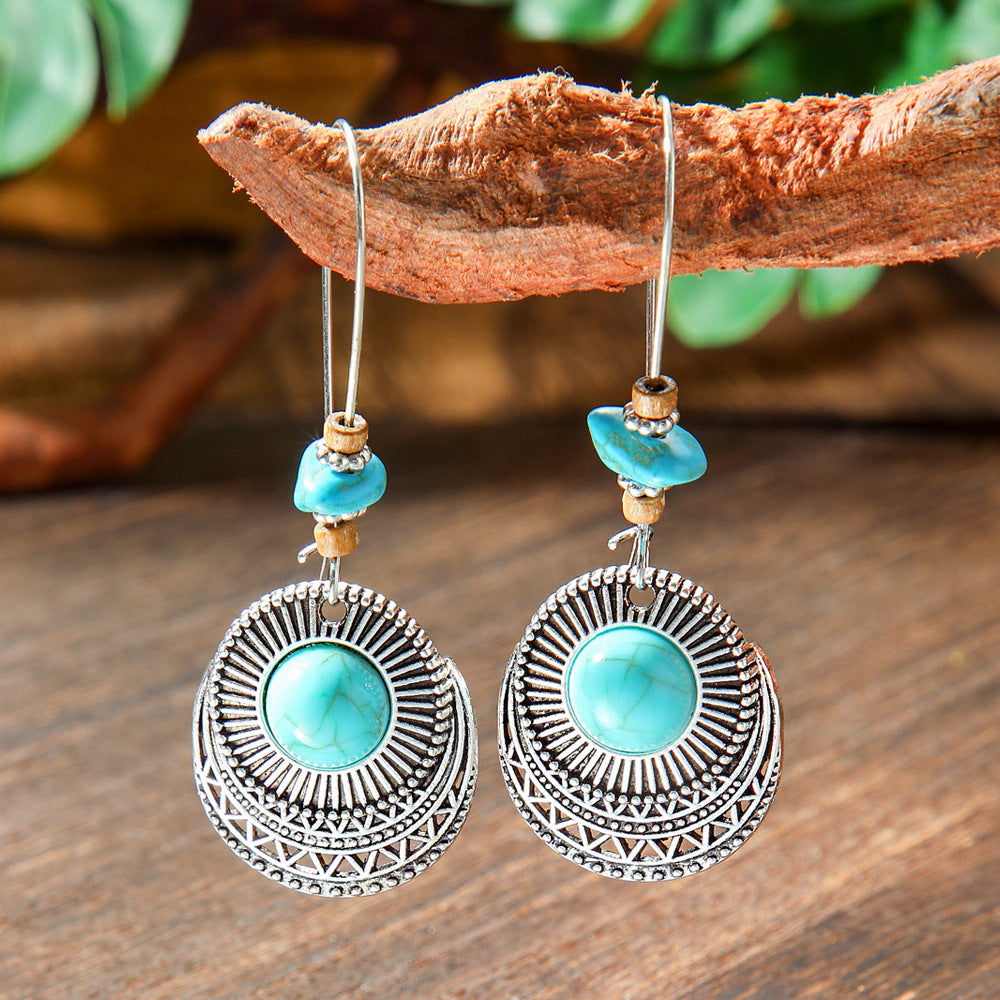 Wholesale Bohemian Turquoise Earrings Zinc Alloy Fashion Accessory Gift for Women