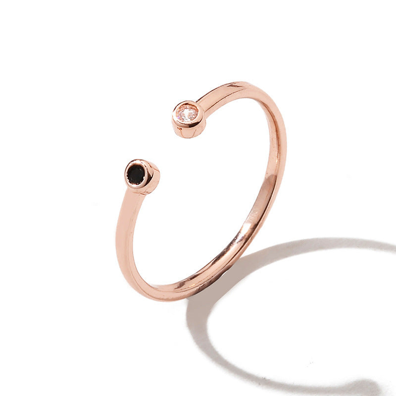 Wholesale  rose gold open  geometric index finger ring