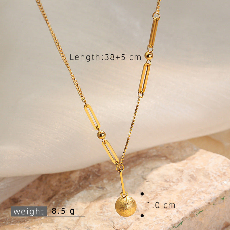 Wholesale Stainless steel double-layered gold bead necklace