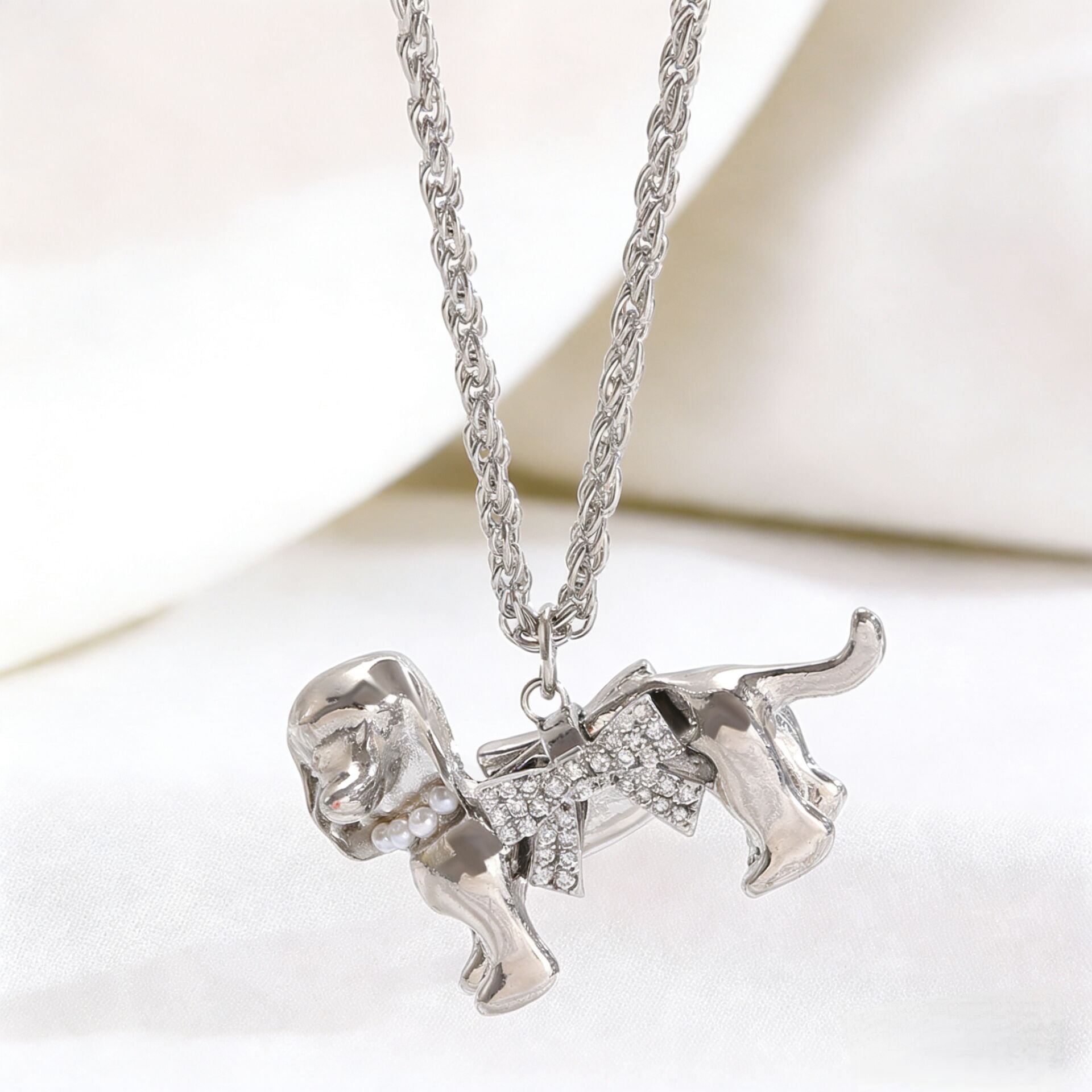 Wholesale Cute puppy bow necklace